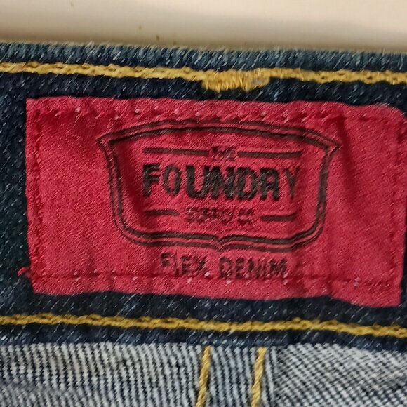 Foundry Flex Denim Jeans Mens 45x25 Altered Dark Wash Casual Big Size - Picture 2 of 8
